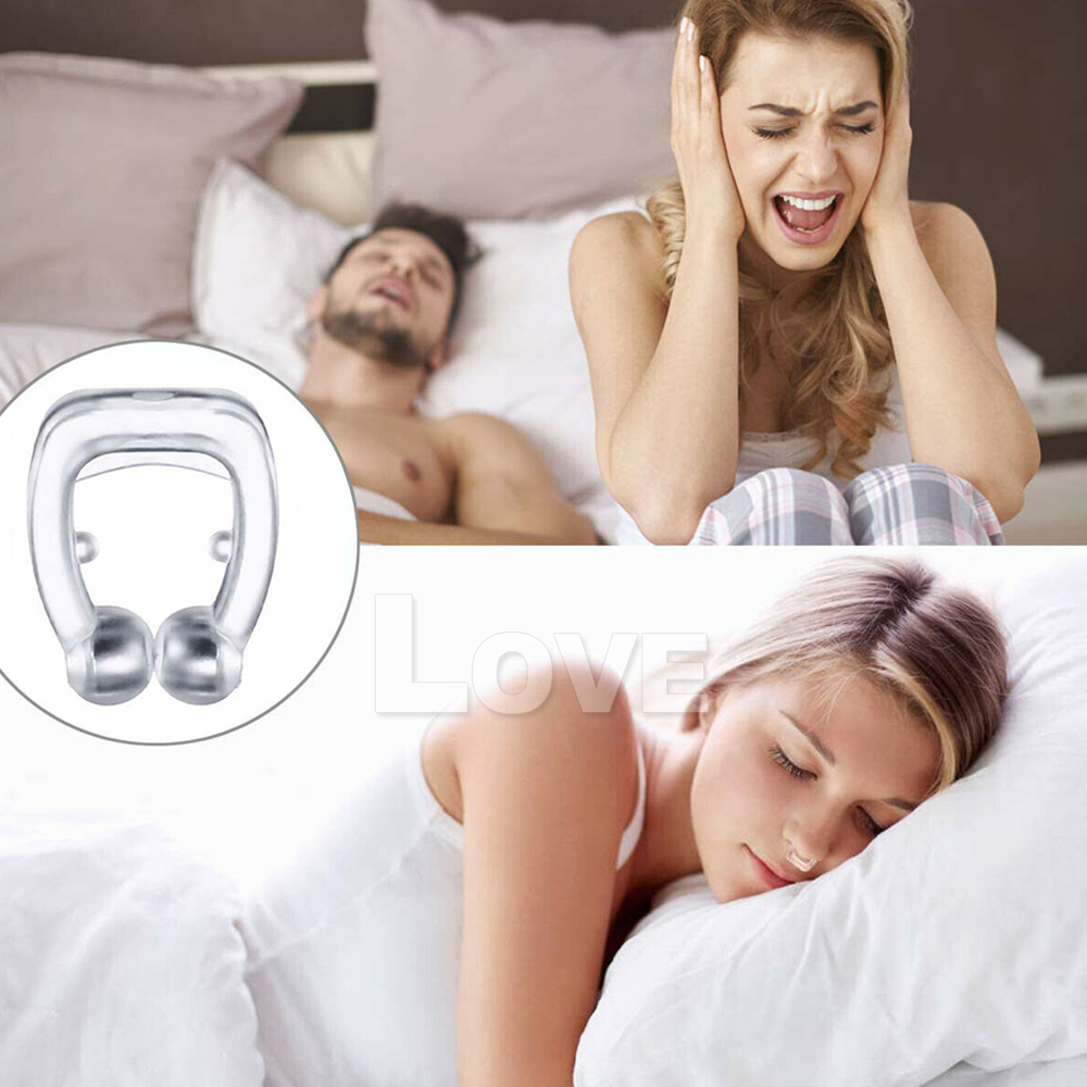 2x Anti Snore Silicone Nose Clip Stop Snoring Apnea Aid Device