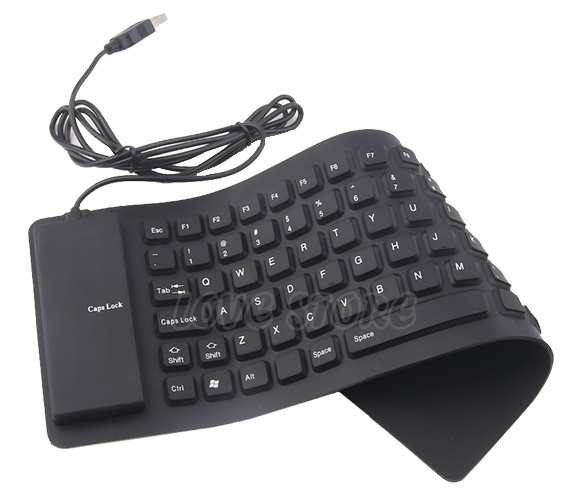 Portable Foldable Mini Flexible Silicone PC USB Keyboard For Laptop