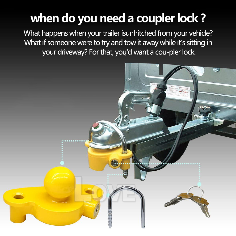 Universal High Security Hitch Lock Caravan Trailer Coupling Tow Ball Lock eBay