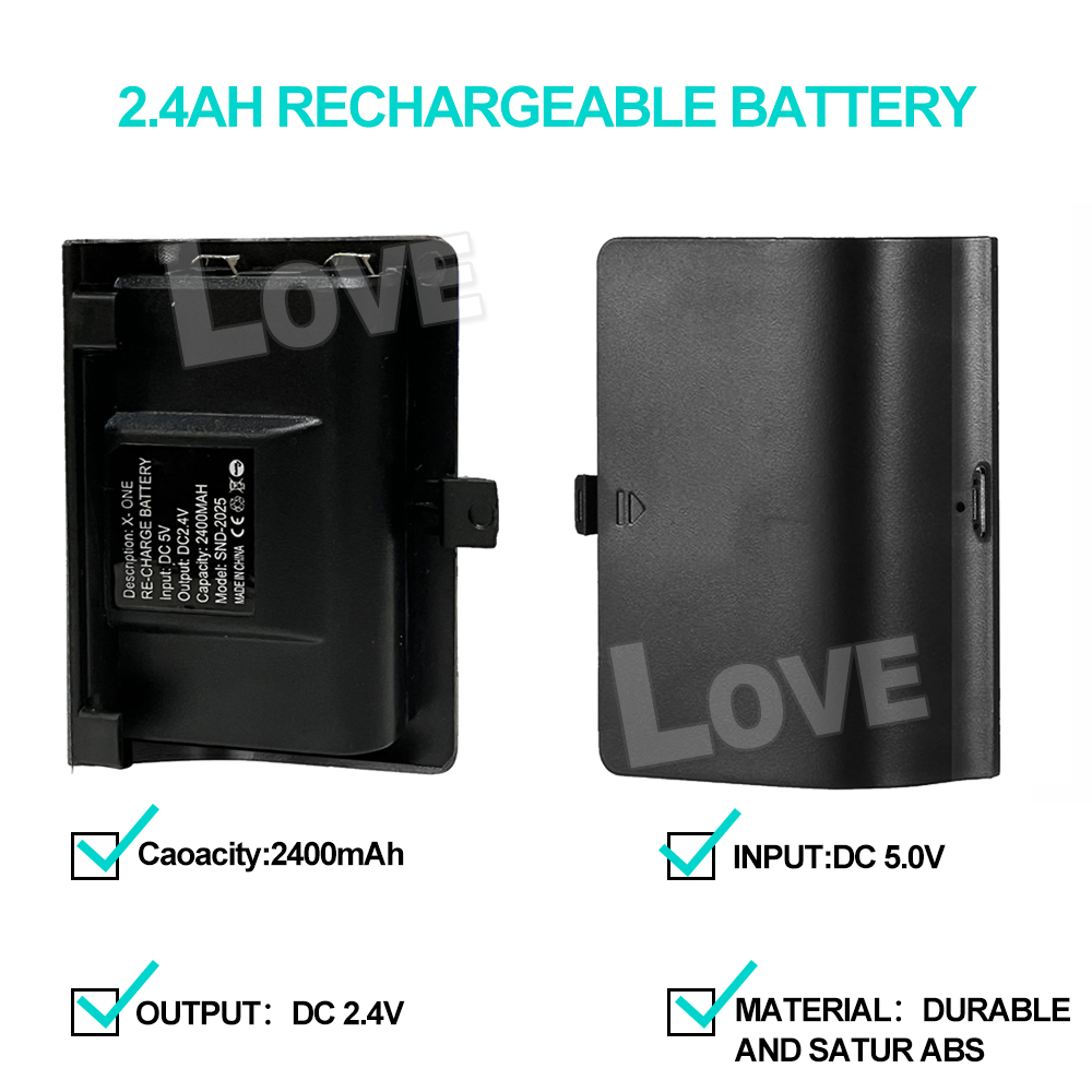 For Xbox One Style Battery Pack Controller Rechargeable 2400mAh Wireless USB eBay