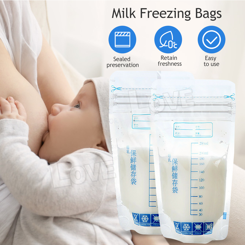 50/100x PreSterilised Breastmilk Baby Breast Milk Storage Bags Pouches 250ML eBay