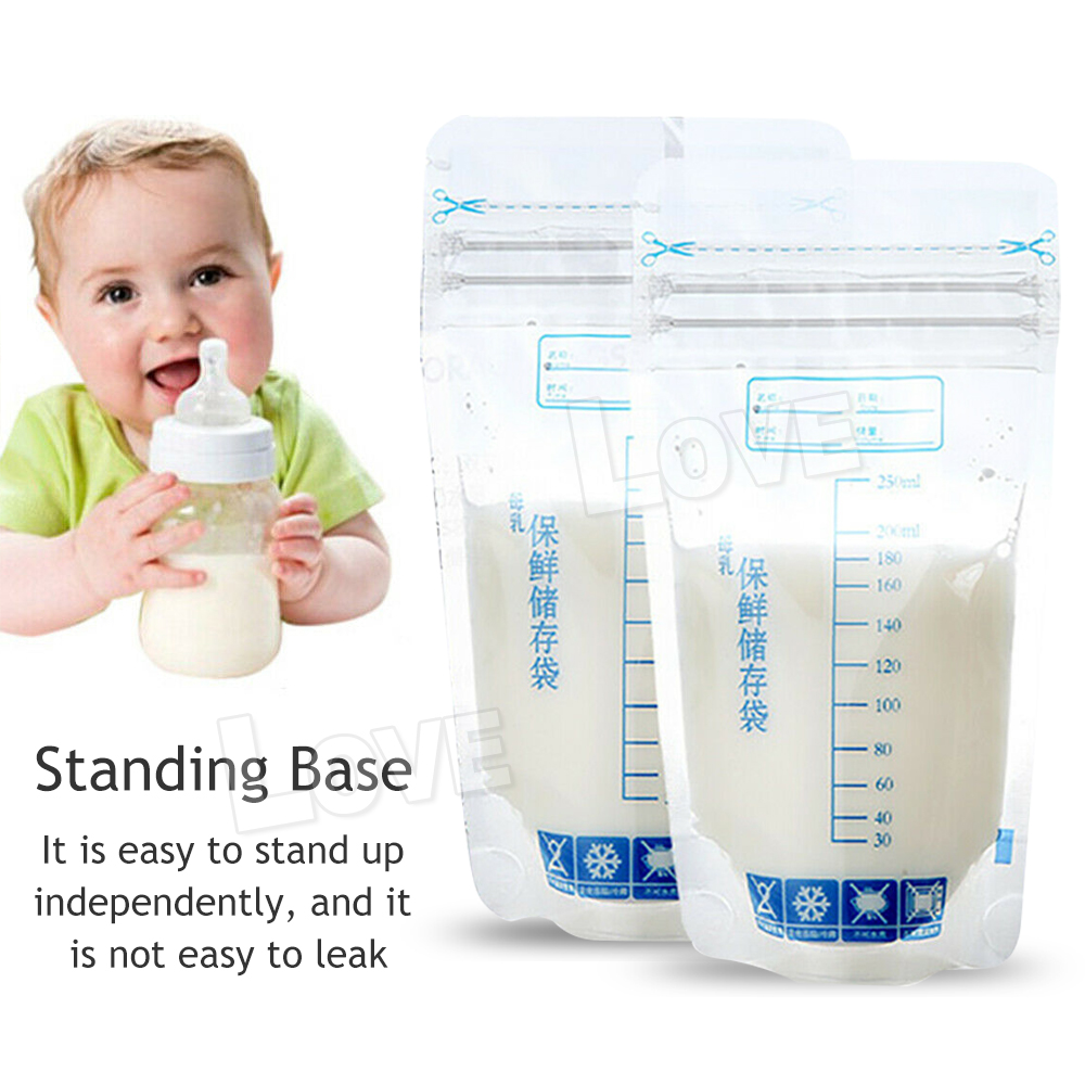 50/100x PreSterilised Breastmilk Baby Breast Milk Storage Bags Pouches